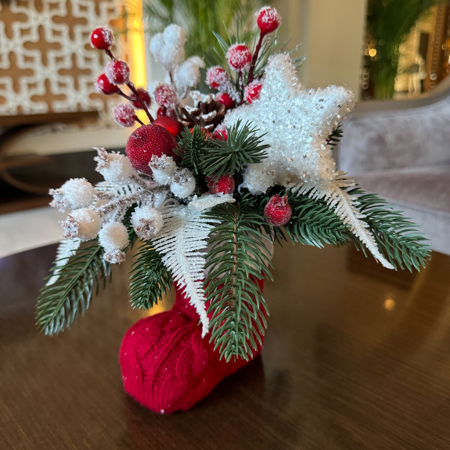 Red boot decoration