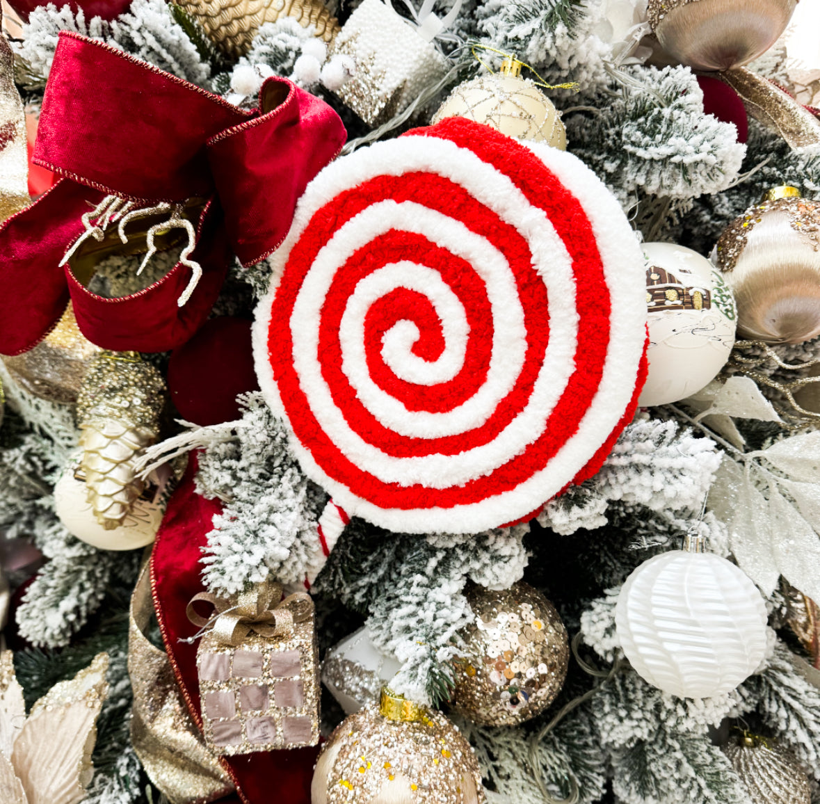 Set of Giant Soft Lollipops- red and white peppermint