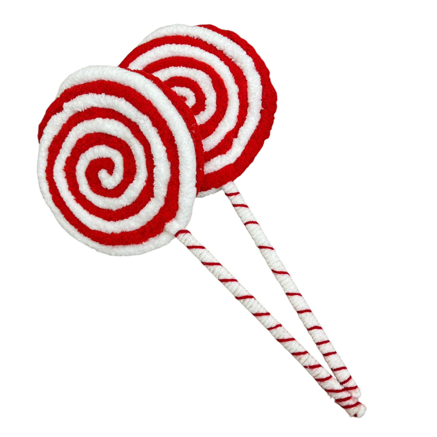 Set of Giant Soft Lollipops- red and white peppermint