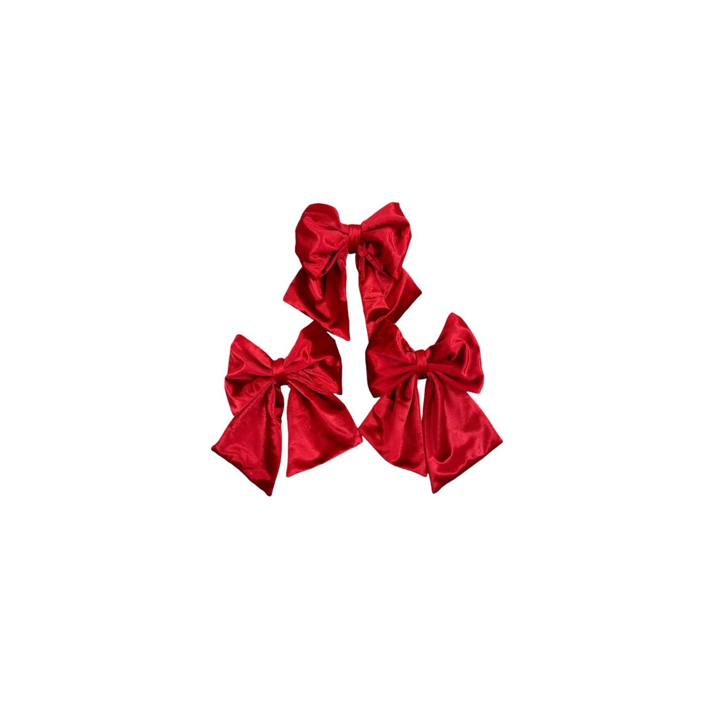 Set of Red Velvet Christmas tree bows - Medium