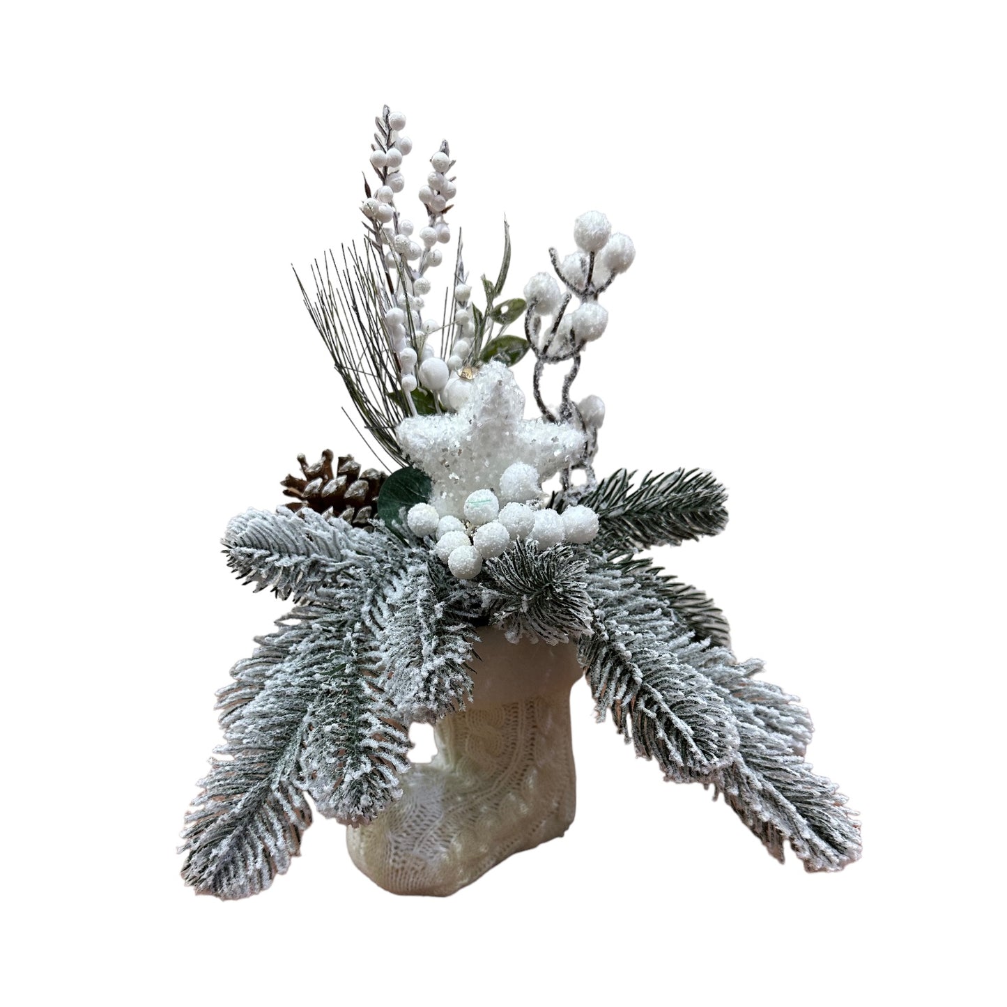 White boot decoration in white