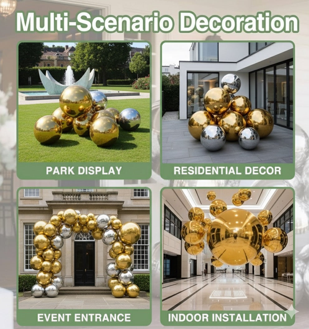 Pre sale Giant Mirror Inflatable Baubles- many colors and sizes