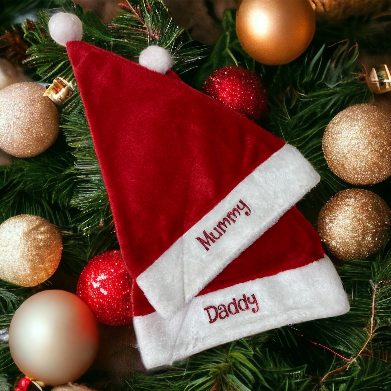 Personalised baby santa store hat