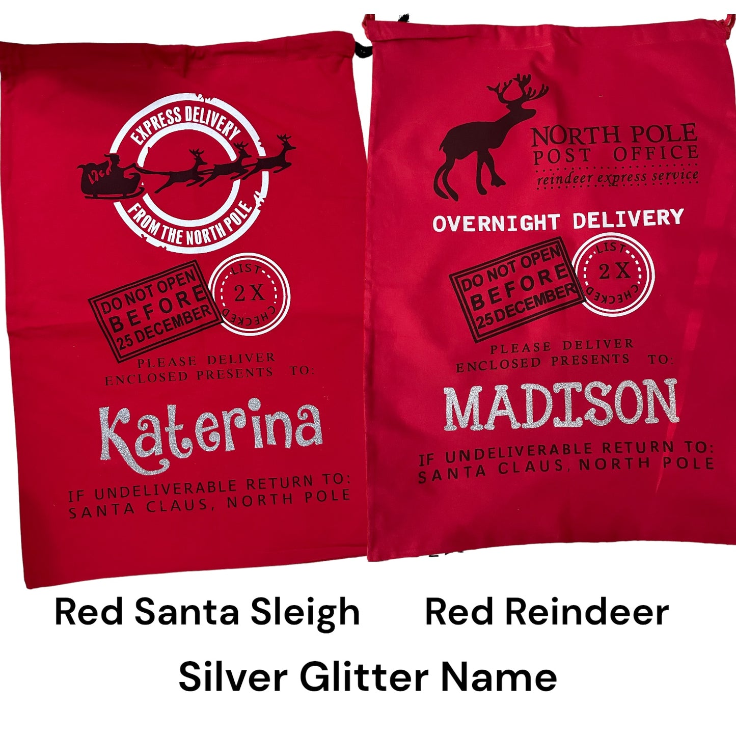 Cotton Christmas Santa Sacks