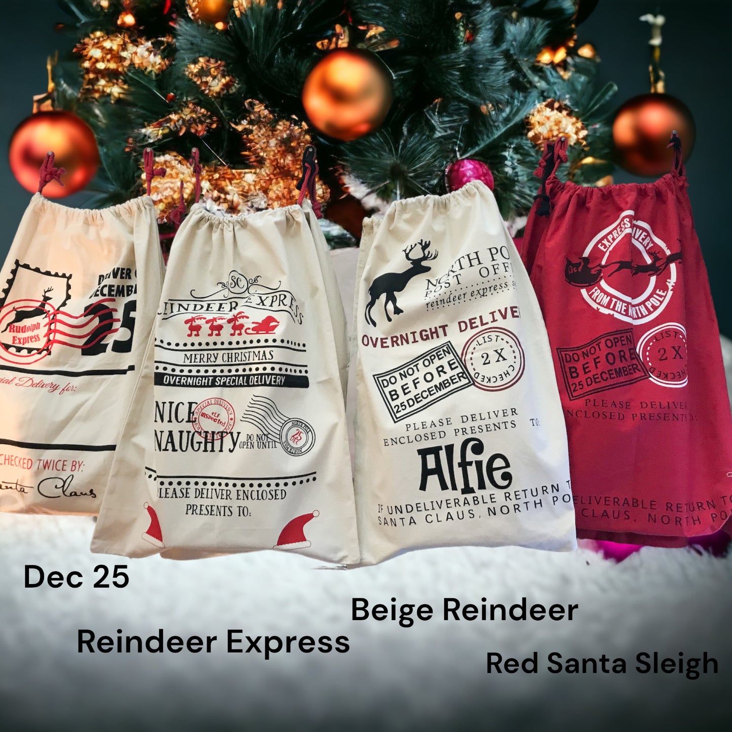 Cotton Christmas Santa Sacks