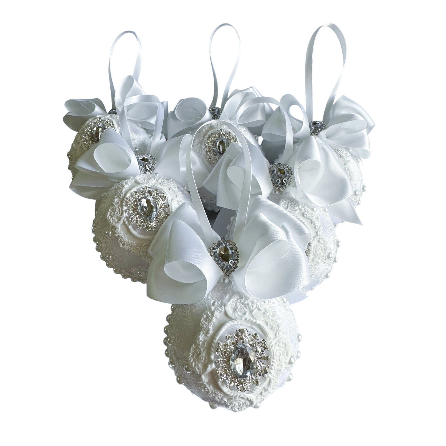 White Snow white Baubles