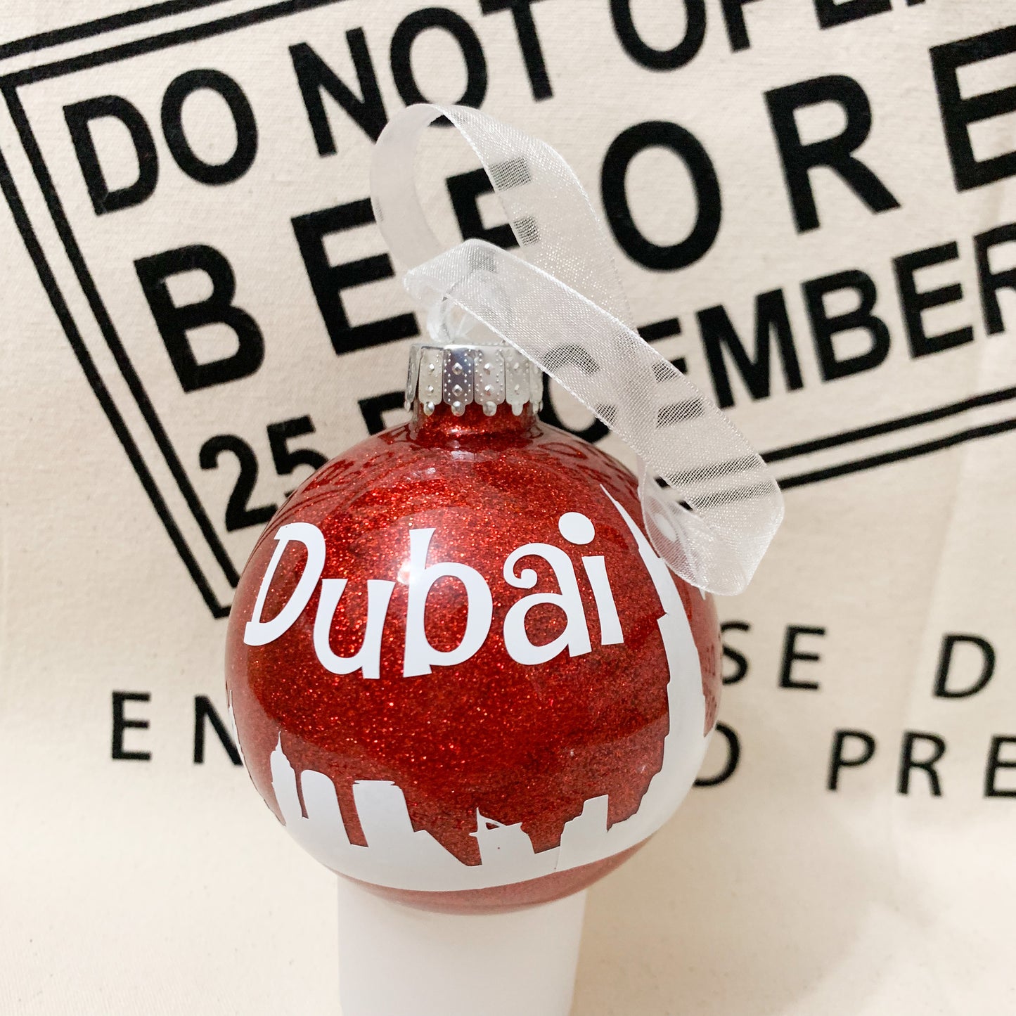 Dubai Skyline Glass Bauble