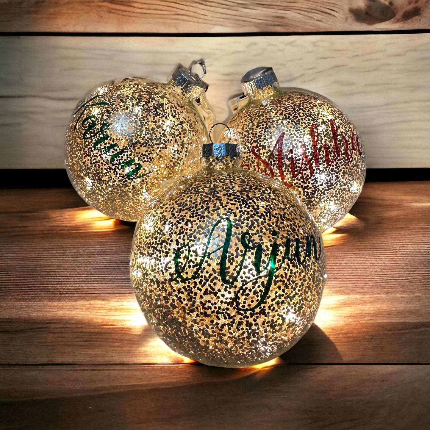 Light up Confetti Glass Baubles