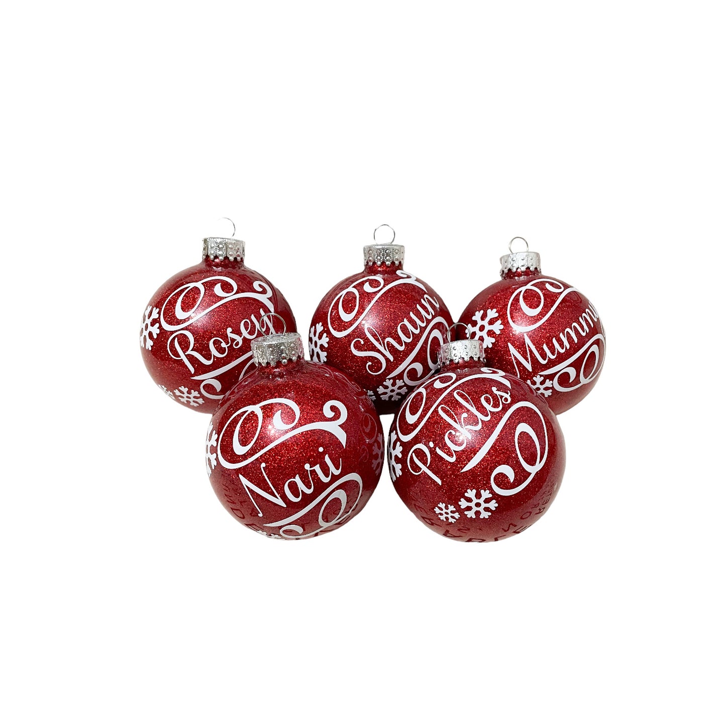 Personalised Glass Bauble - Believe fancy design
