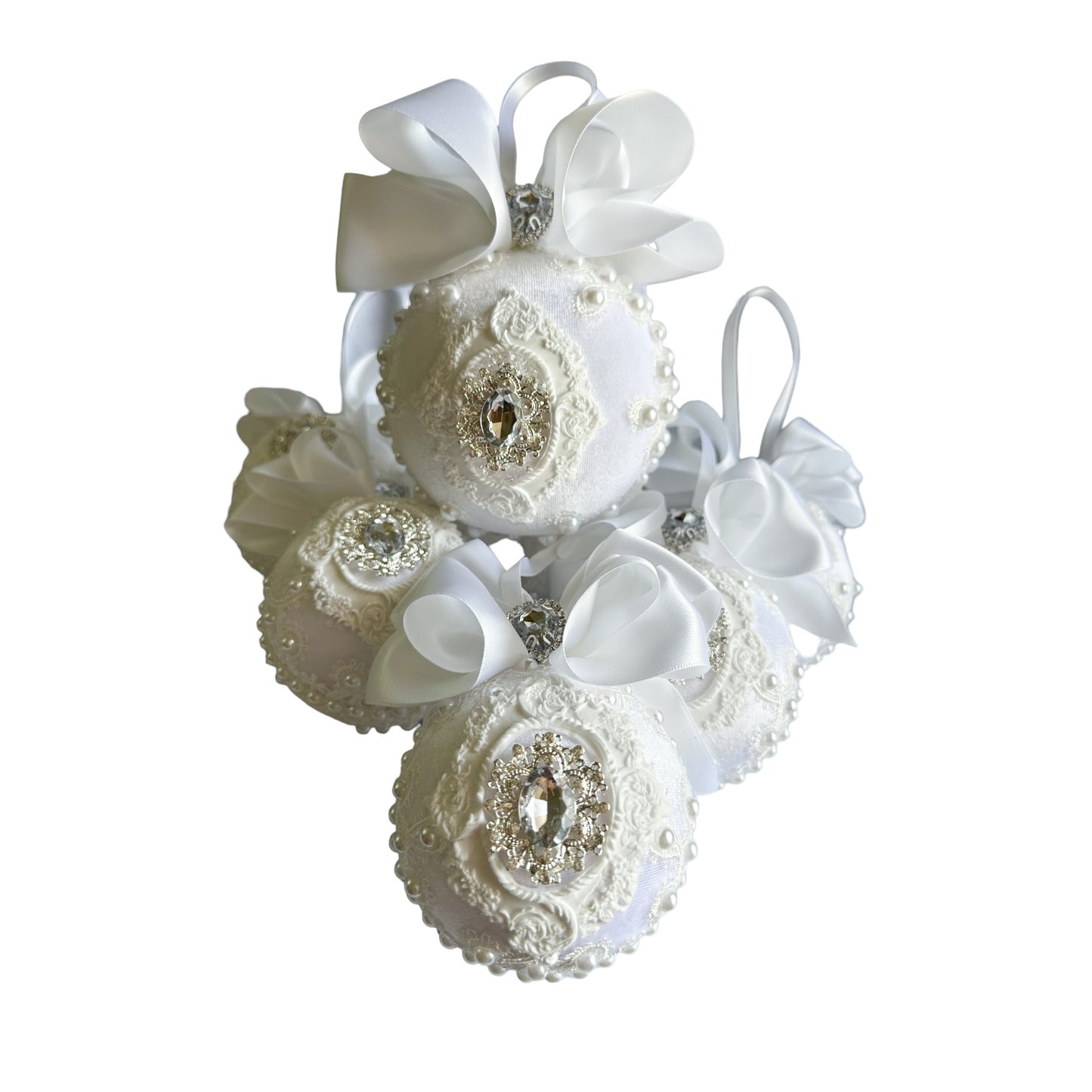 White Snow white Baubles