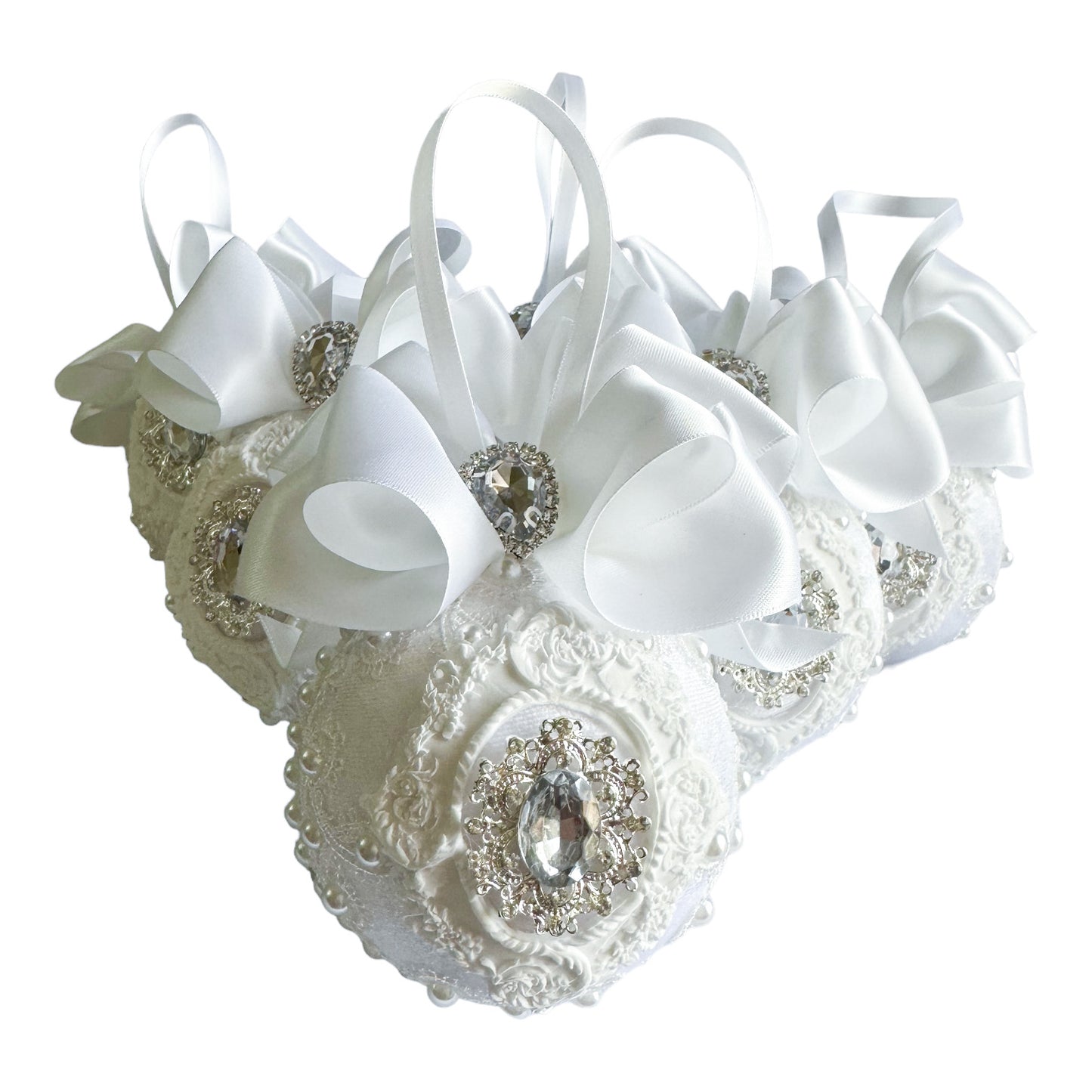 White Snow white Baubles