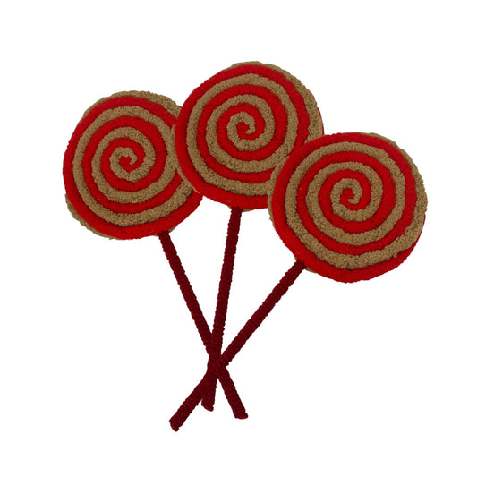Giant Gingerbread Red and Beige Lollipops