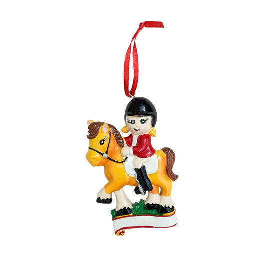 Horse riding ornament