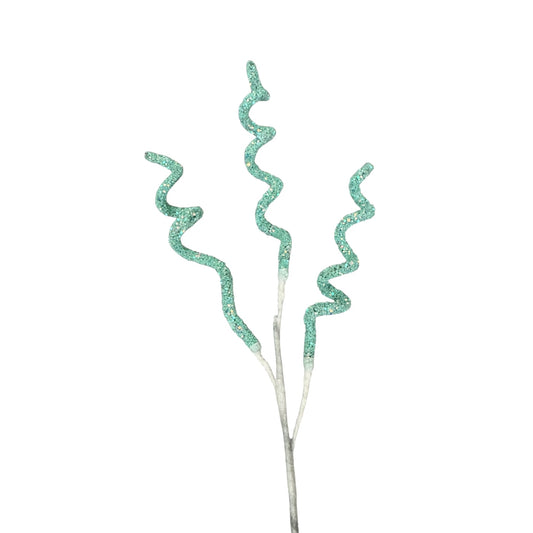 Glitter Christmas tree pick - Tiffany blue