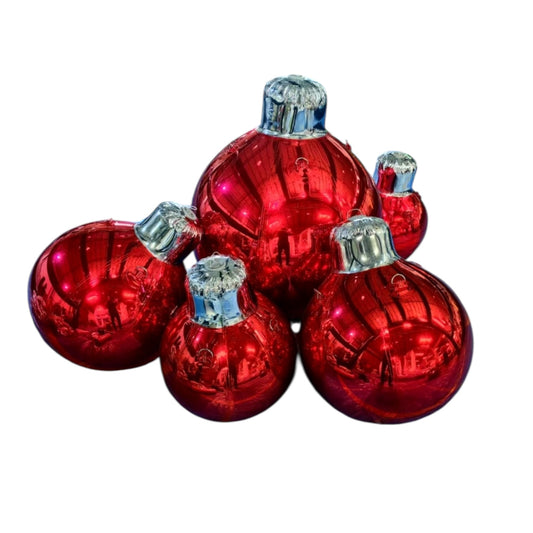 Preorder Giant Red Inflatable baubles commercial grade with silver top