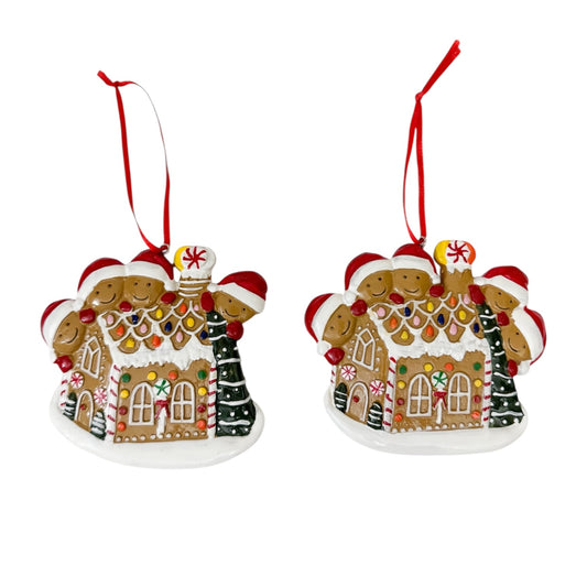 Gingerbread family ornaments