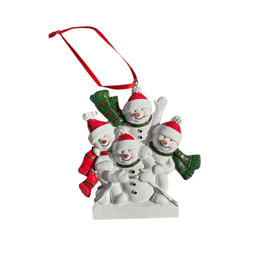Snowman family ornament  - 4 people
