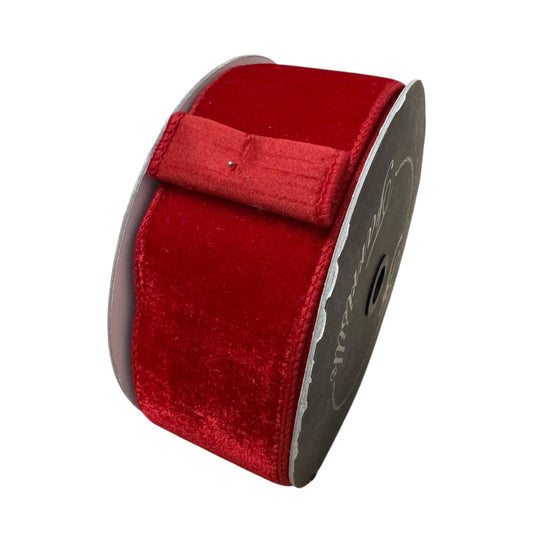 Red Velvet wire ribbon 2.5”