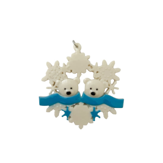 Ornament with bears and snowflakes