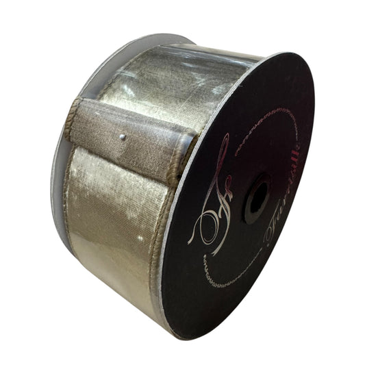 Gold Velvet wire ribbon 2.5”