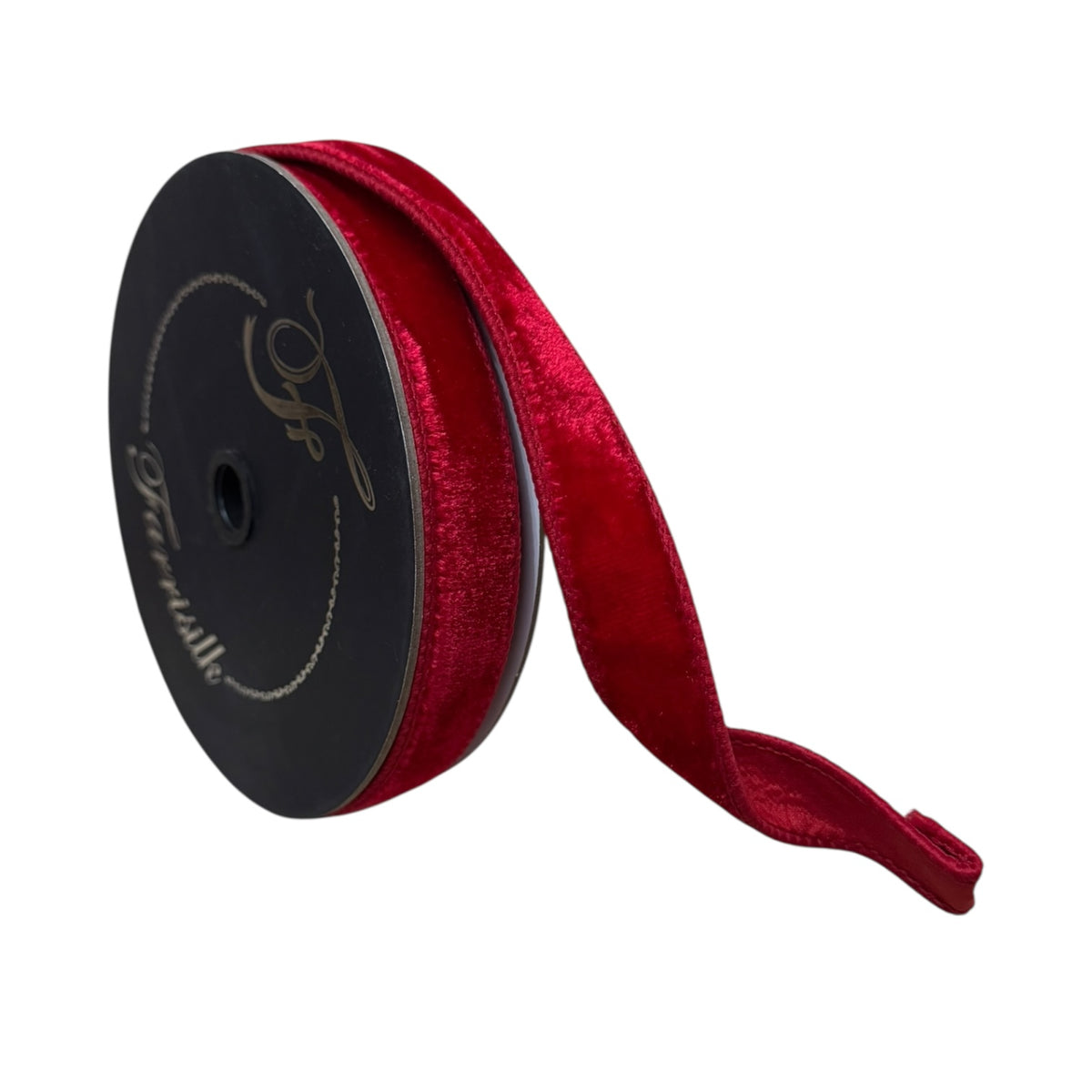 Red velvet wire ribbon 1” 10 yards