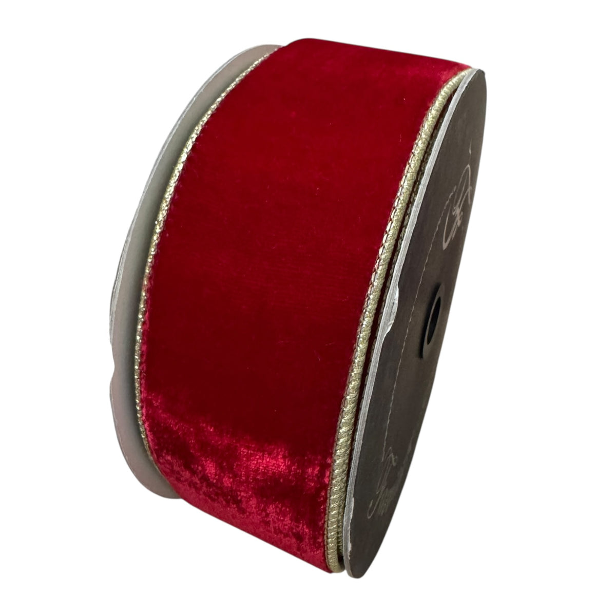 Red velvet with gold trim wire ribbon 2.5”
