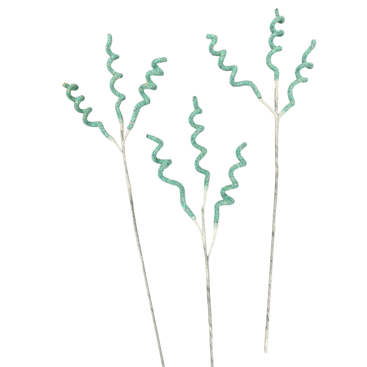Glitter Christmas tree pick - Tiffany blue