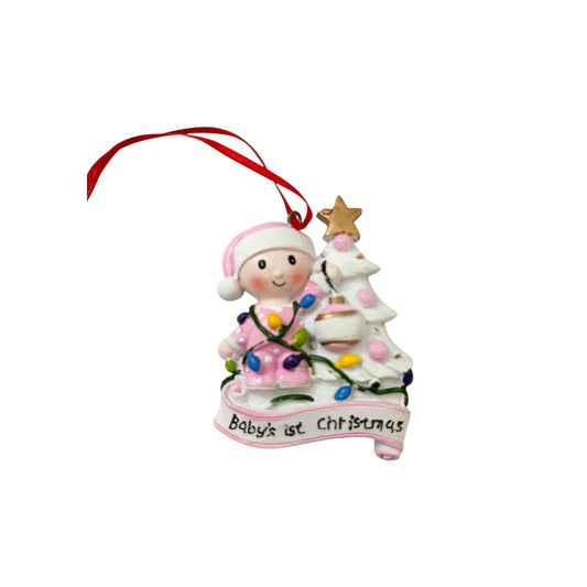 First Christmas ornament - Pink