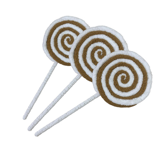 Giant Gingerbread White and Brown lollipops