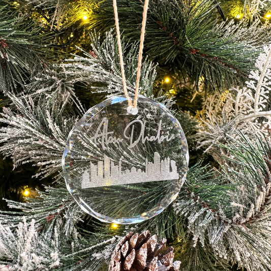 Abu Dhabi skyline glass ornament