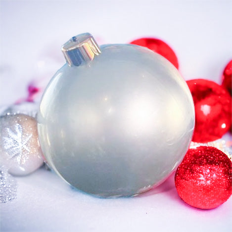 Larger-than-life Giant Inflatable Christmas Baubles - Silver