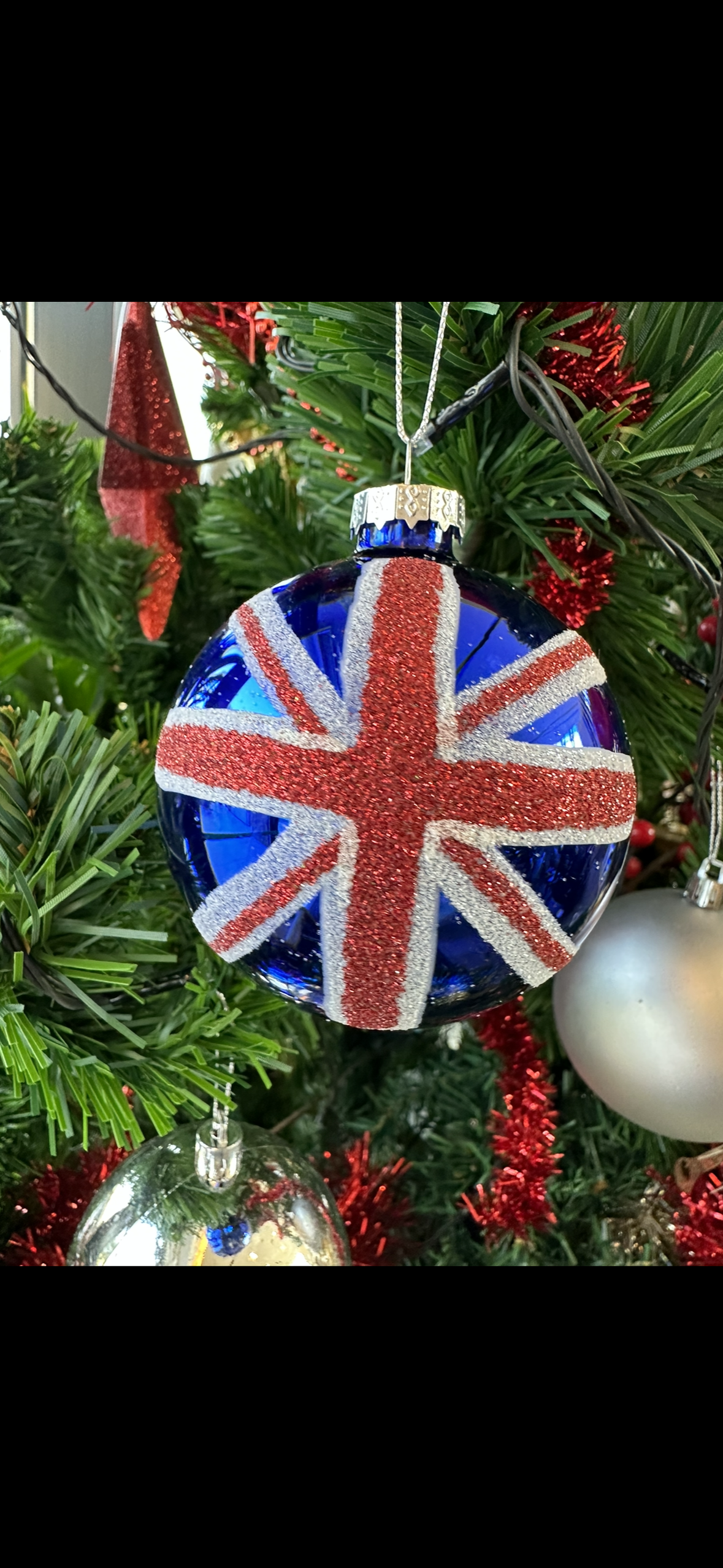 Union Jack Glass Bauble - medium