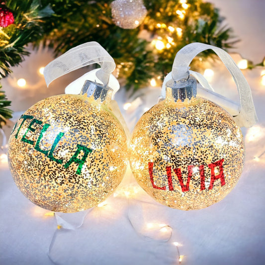 Light up Confetti Glass Baubles