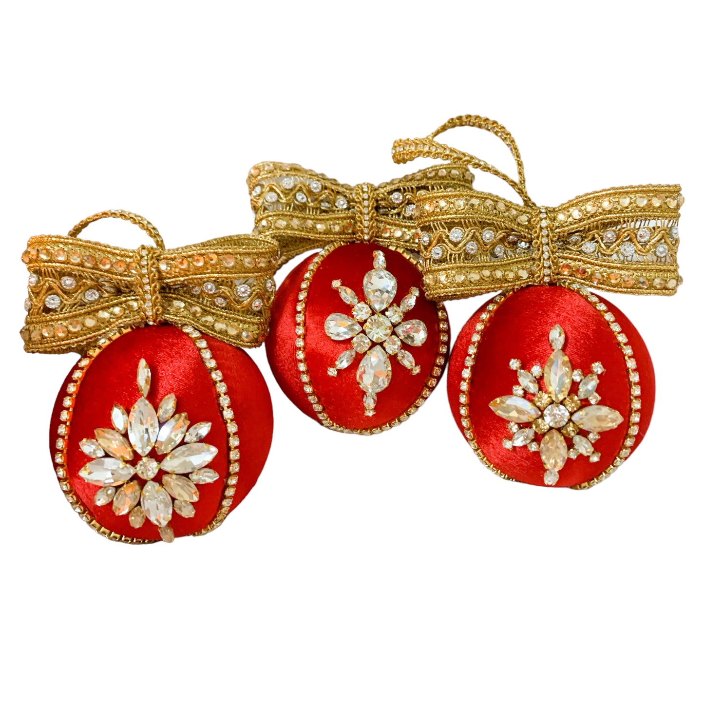 Red Velvet Mosaic Rhinestone Bauble Collection