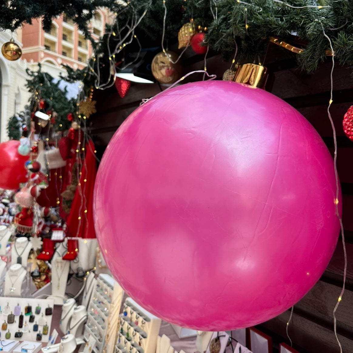 Giant Inflatable Bauble - pink