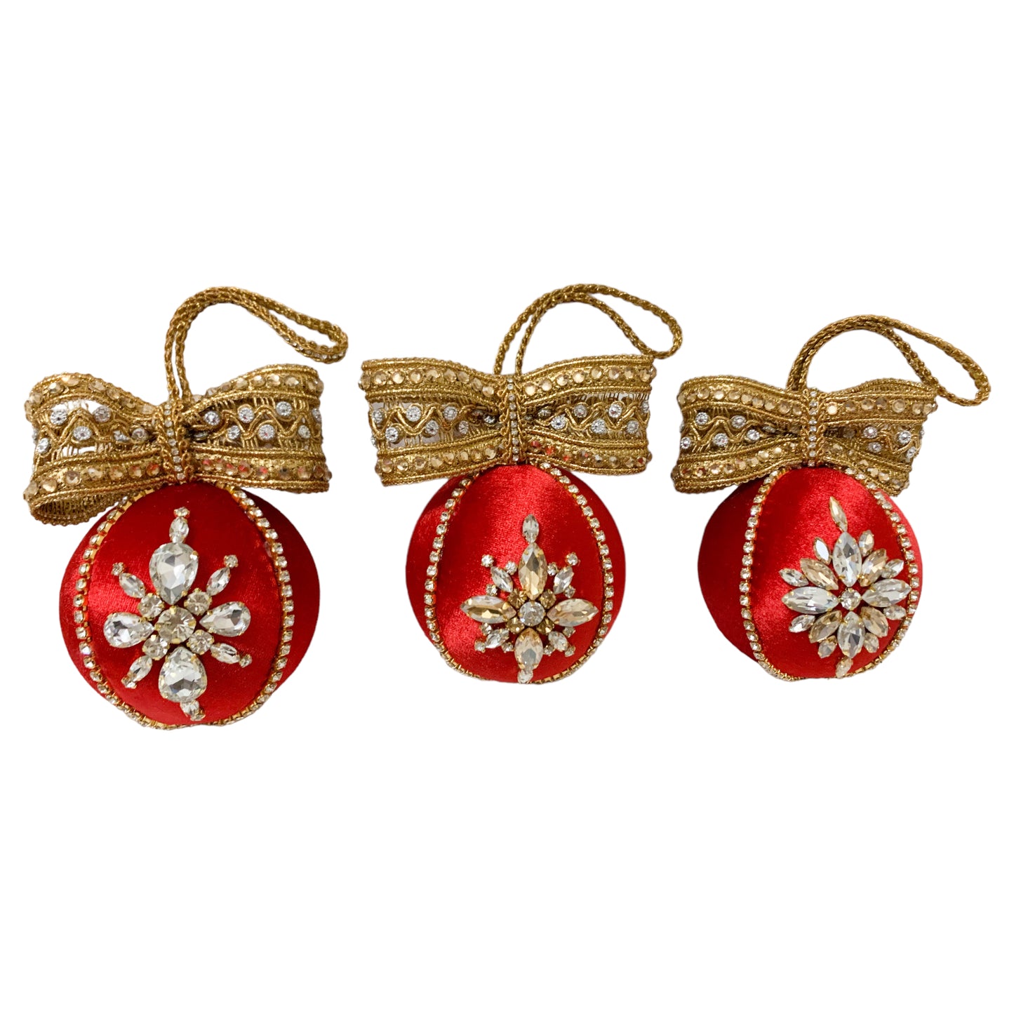 Red Velvet Mosaic Rhinestone Bauble Collection