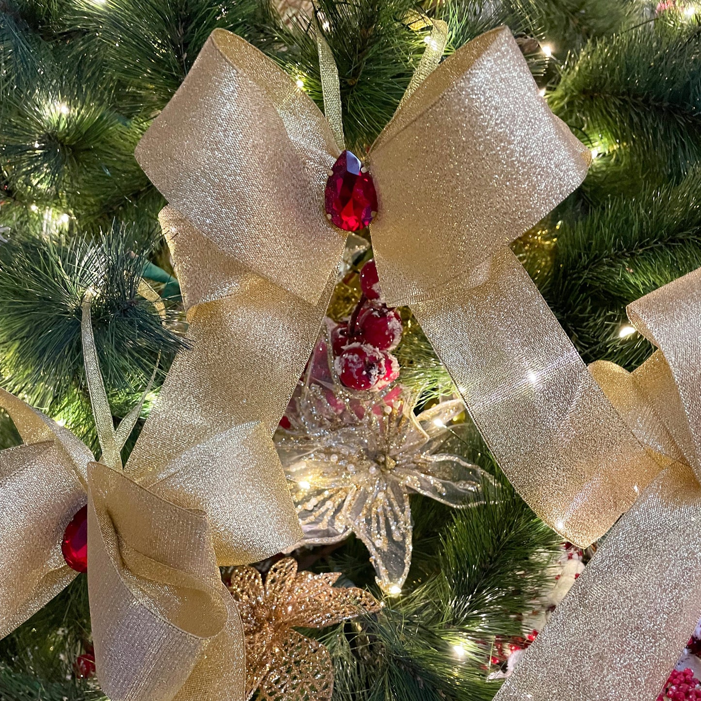 Gold Christmas Tree Bow