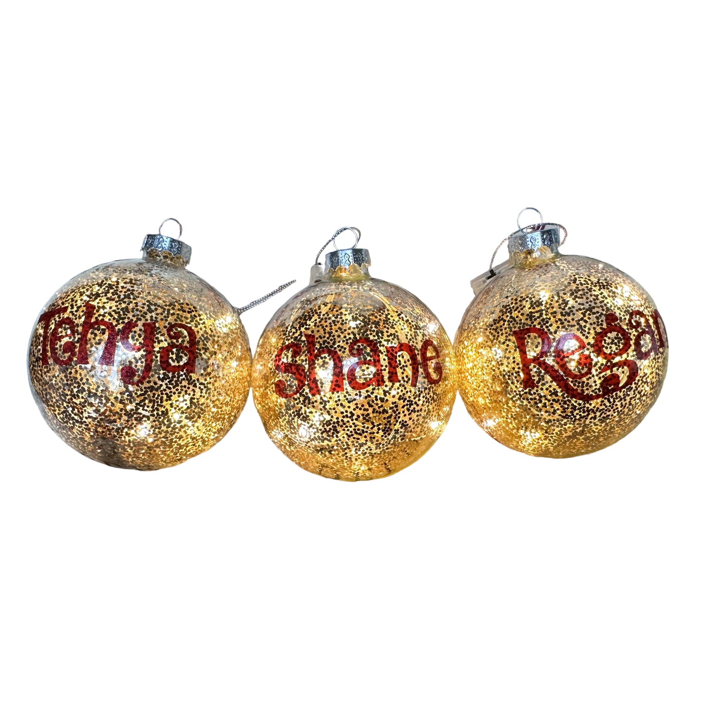 Light up Confetti Glass Baubles