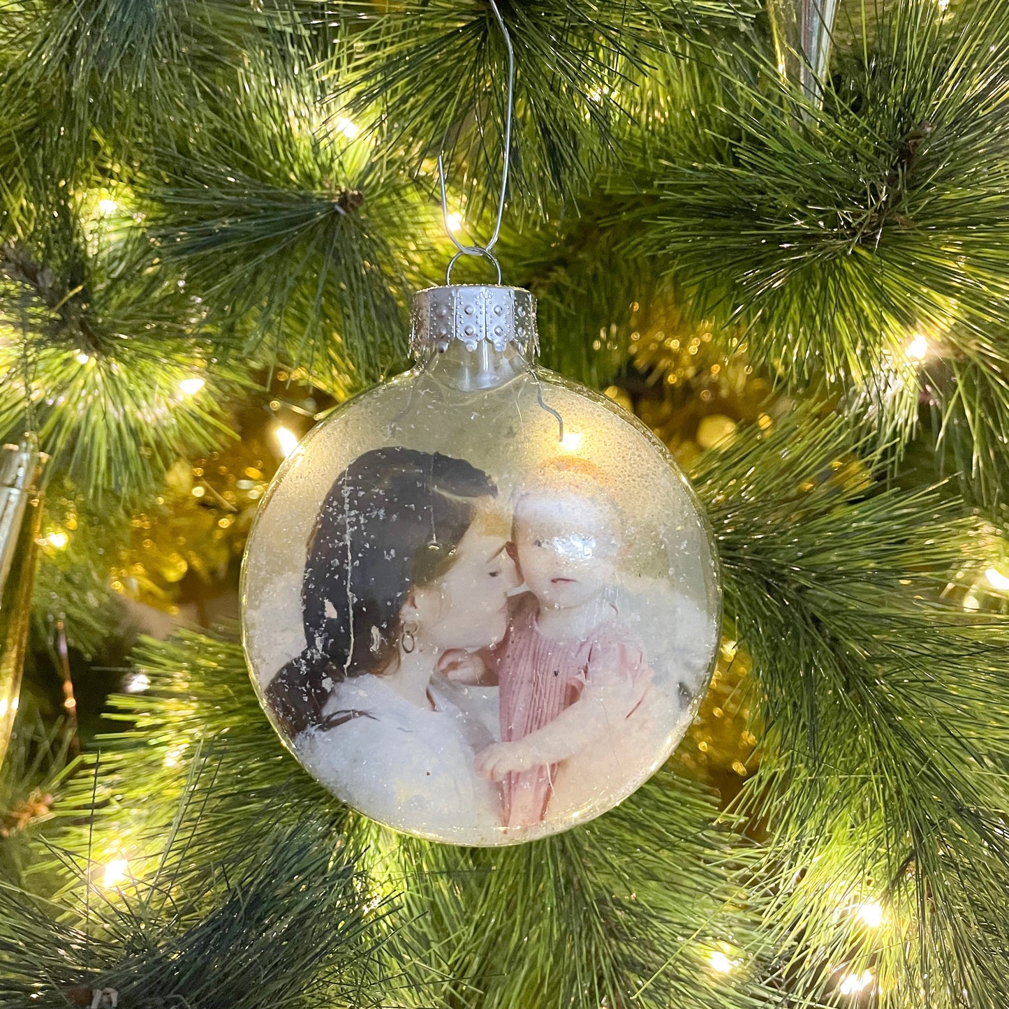 Personalised Picture Bauble with snow