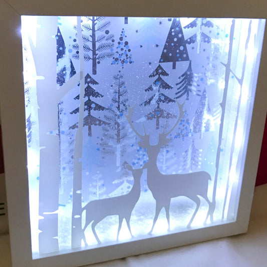 Light Up Frame - Reindeers in the Forest